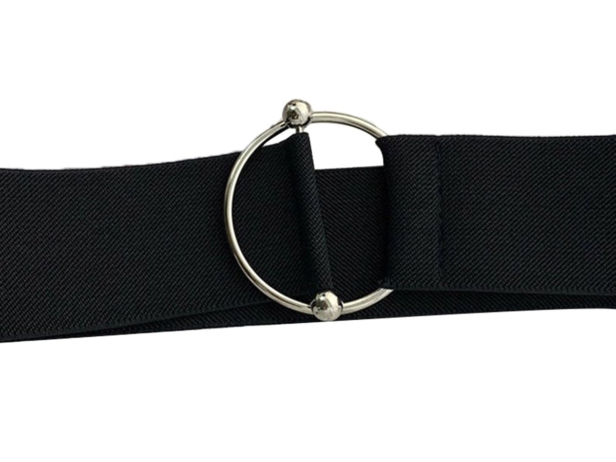 curea elastica pentru pantaloni de dama, culoare neagra, cu catarama metalica 5 Curea elastica pentru pantaloni de dama, culoare neagra, cu catarama metalica - imagine 5