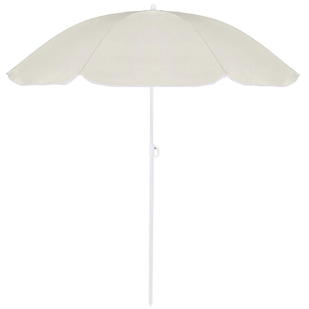 Umbrela de plaja pliabila cu inclinare reglabila, diametru 160 cm, bej