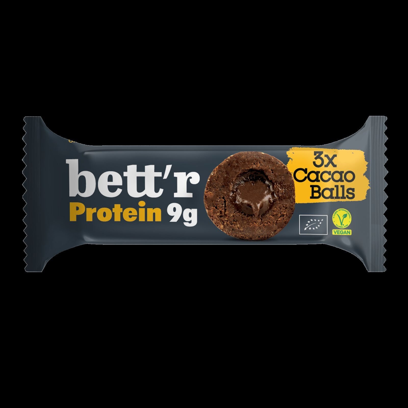 Bilute proteice cu umplutura de cacao, bio, 3x15g, Bettr