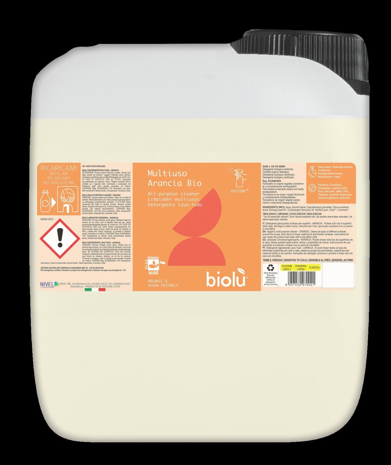 Biolu detergent ecologic universal cu ulei de portocale 5L