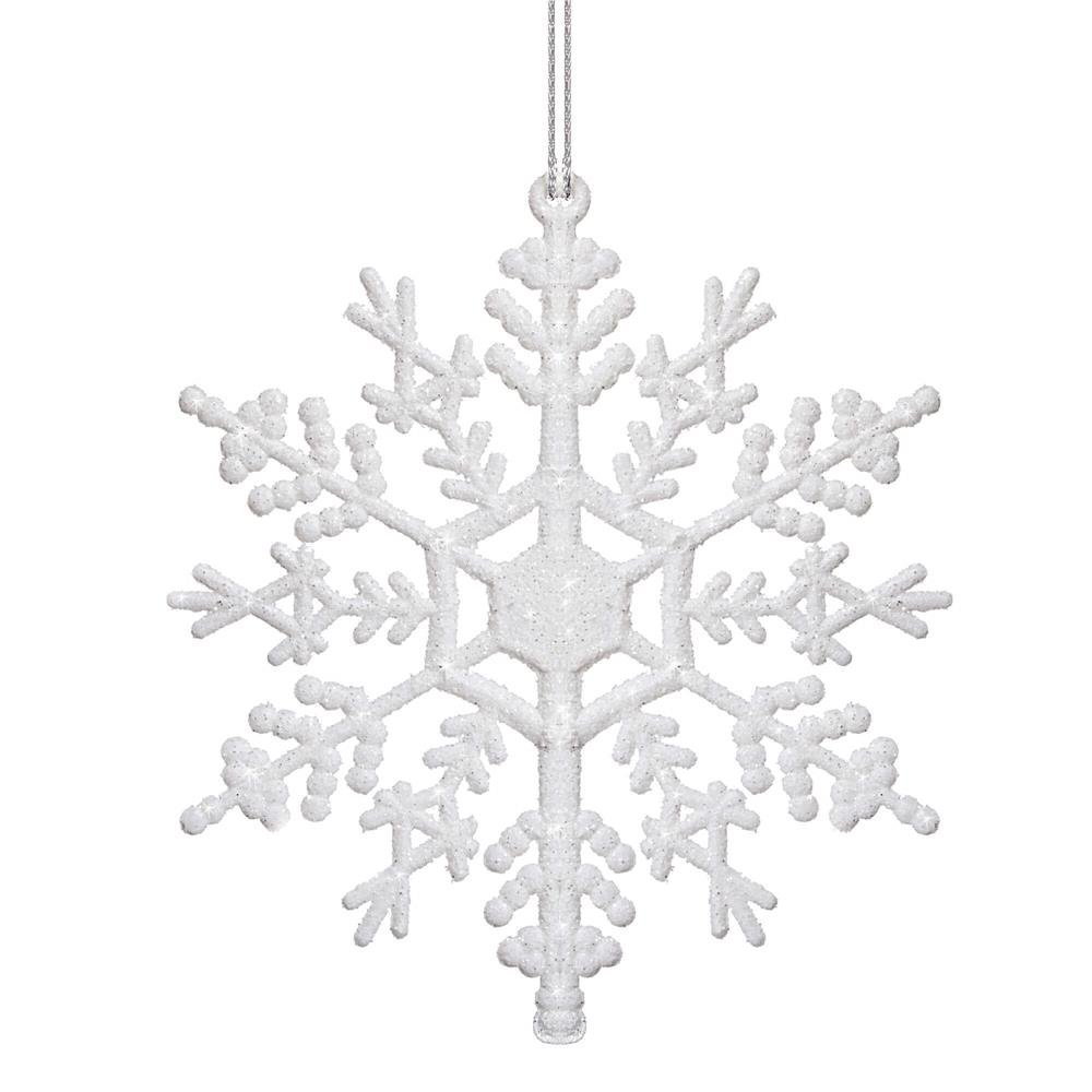 Decoratiune brad fulg de zapada, set 3 bucati, 12cm, alb