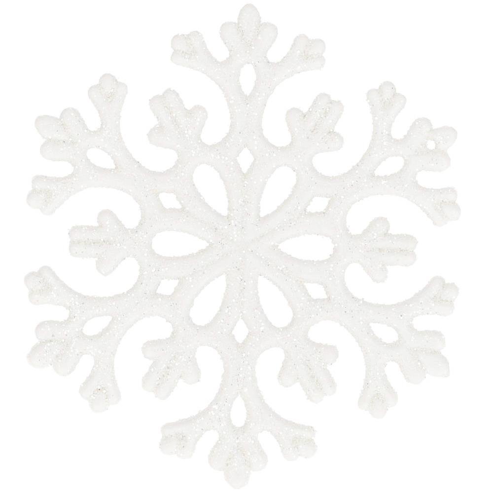 Decoratiune brad fulg de zapada, set 8 bucati, 8cm, alb