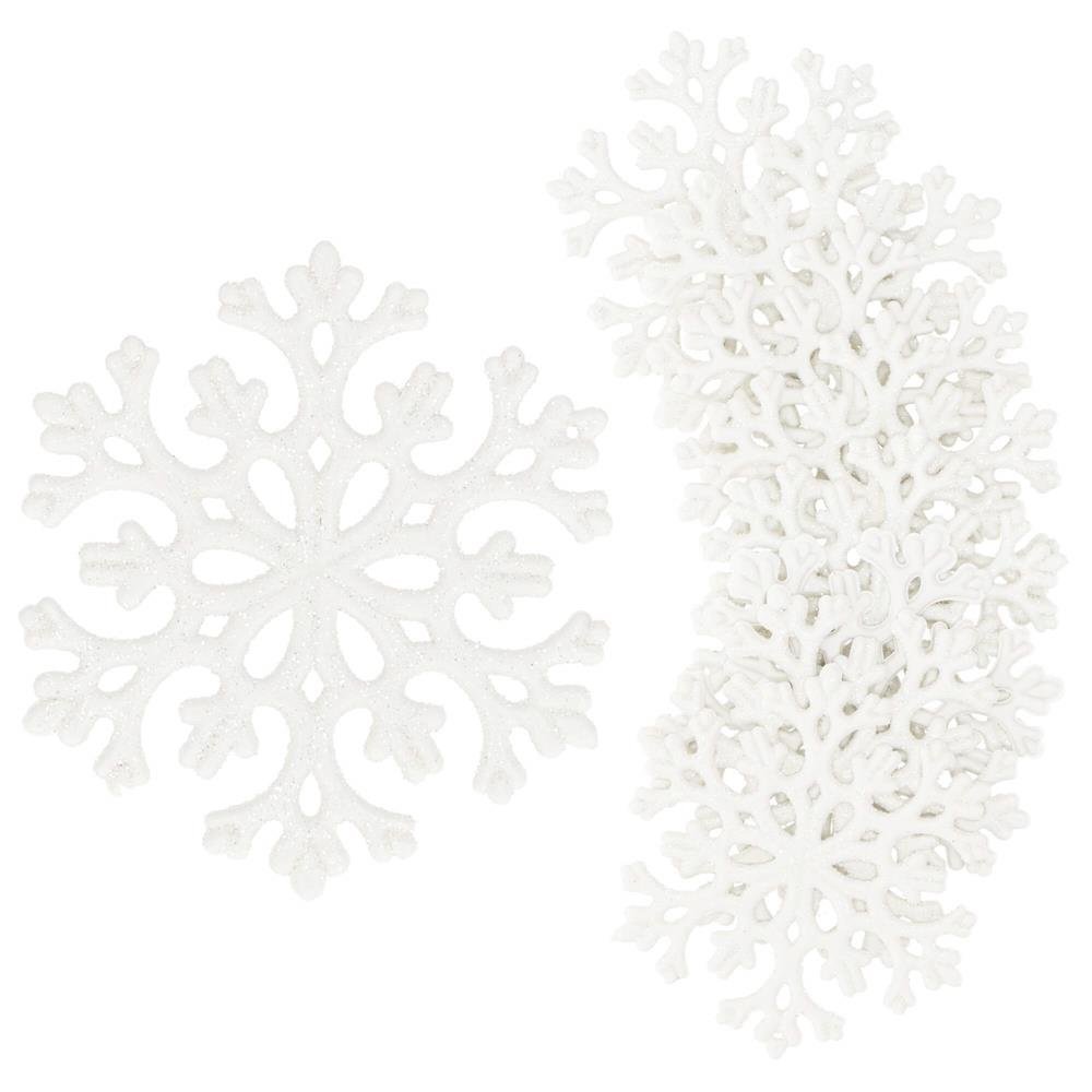 decoratiune brad fulg de zapada, set 8 bucati, 8cm, alb 2 Decoratiune brad fulg de zapada, set 8 bucati, 8cm, alb - imagine 2
