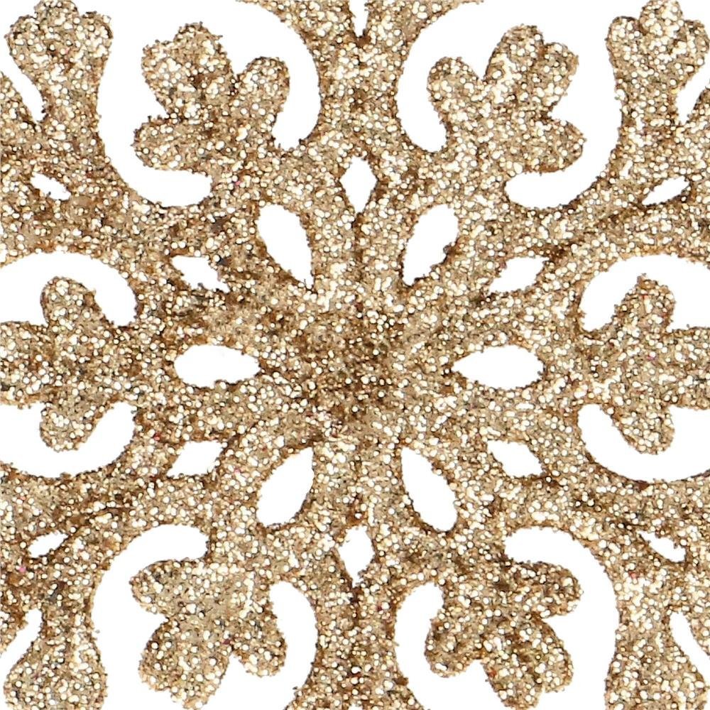decoratiune brad fulg de zapada, set 8 bucati, 8cm, auriu 4 Decoratiune brad fulg de zapada, set 8 bucati, 8cm, auriu - imagine 4