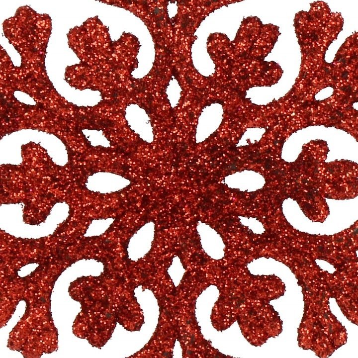 decoratiune brad fulg de zapada, set 8 bucati, 8cm, rosu 2 Decoratiune brad fulg de zapada, set 8 bucati, 8cm, rosu - imagine 2
