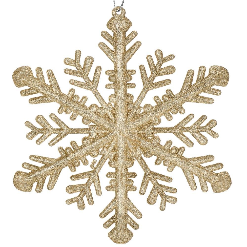 decoratiune brad fulg de zapada, 30cm, auriu cu sclipici 1 Decoratiune brad fulg de zapada, 30cm, auriu cu sclipici