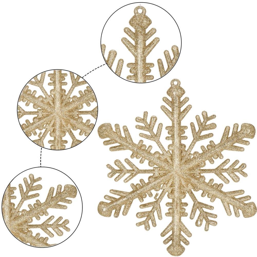 decoratiune brad fulg de zapada, 30cm, auriu cu sclipici 4 Decoratiune brad fulg de zapada, 30cm, auriu cu sclipici - imagine 4