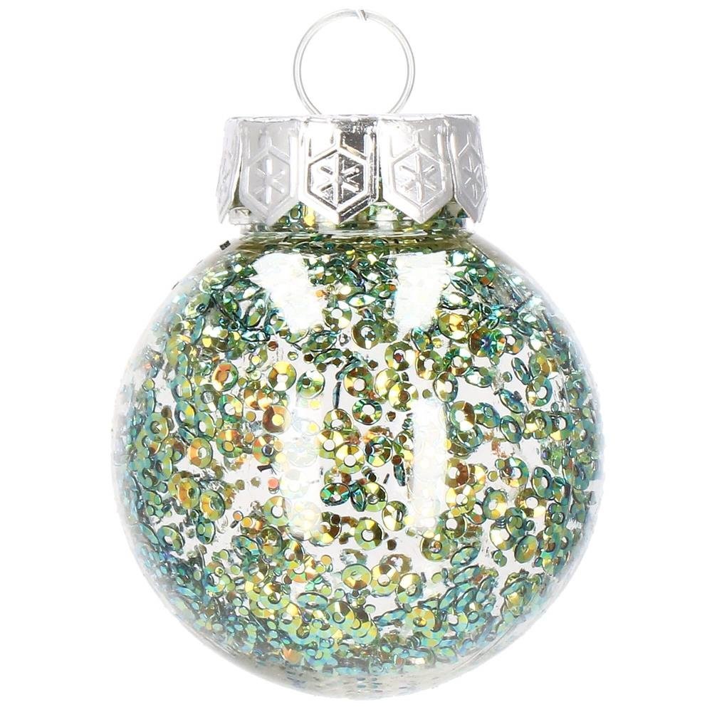 Set globuri de Craciun Inedit, 24 bucati, 5cm, transparente si verde 3 Set globuri de Craciun Inedit, 24 bucati, 5cm, transparente si verde - imagine 3