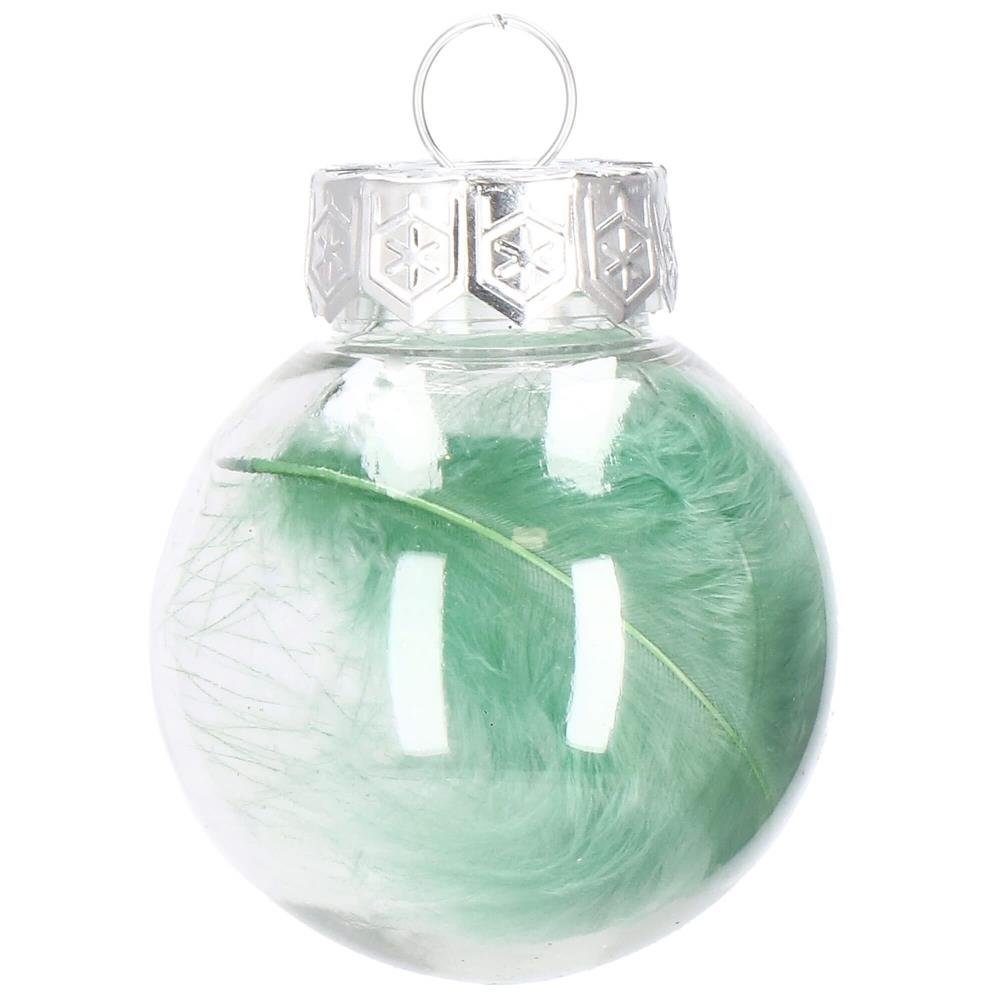 Set globuri de Craciun Inedit, 24 bucati, 5cm, transparente si verde 4 Set globuri de Craciun Inedit, 24 bucati, 5cm, transparente si verde - imagine 4