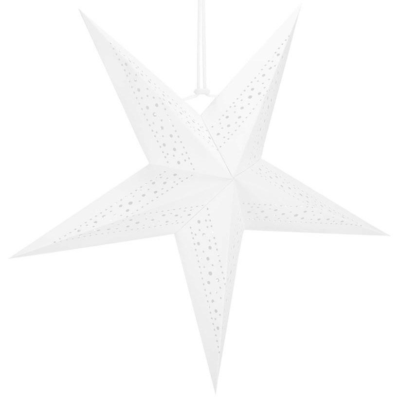 stea decorativa 3d din hartie ajurata, 60cm, alba 1 Stea decorativa 3D din hartie ajurata, 60cm, alba