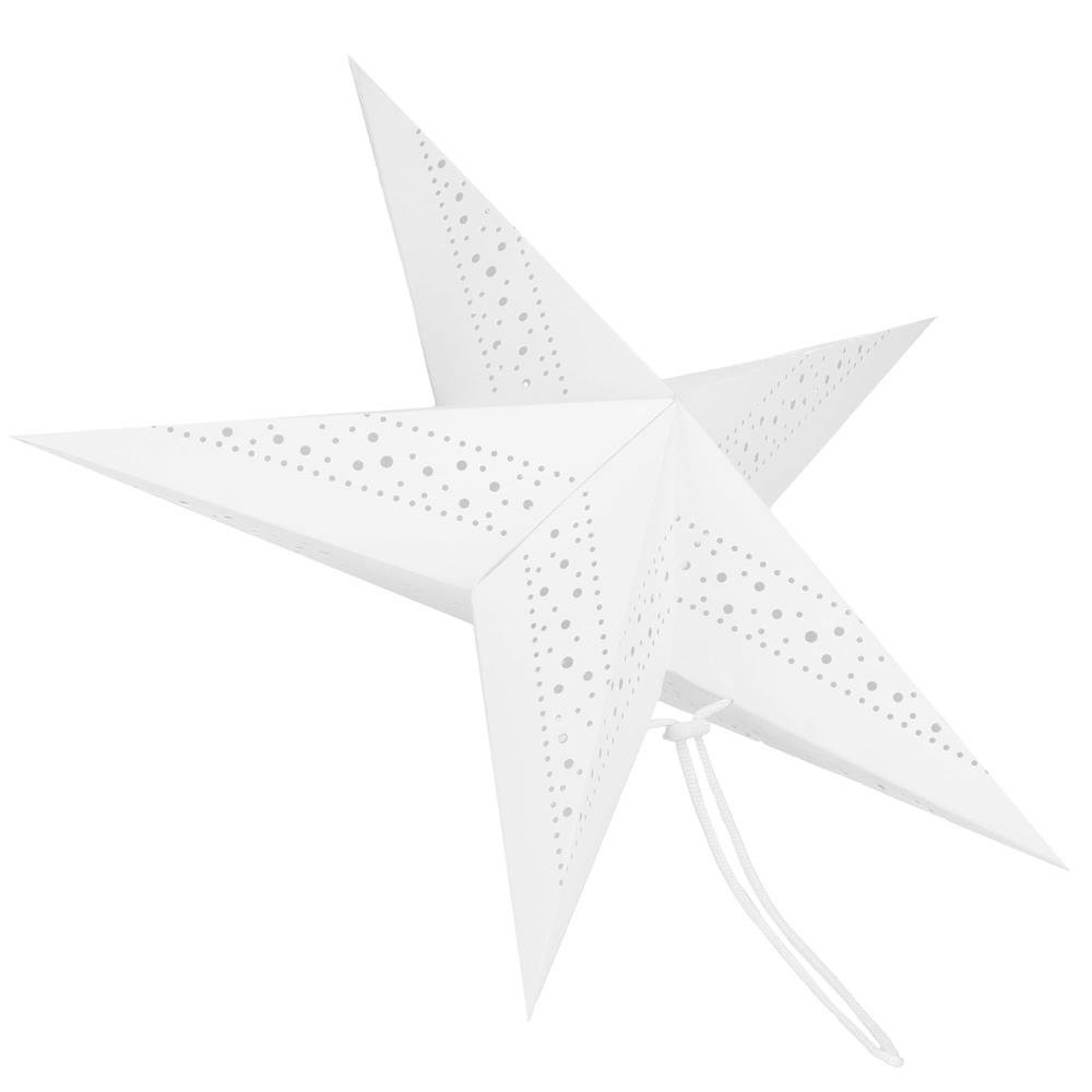 stea decorativa 3d din hartie ajurata, 60cm, alba 2 Stea decorativa 3D din hartie ajurata, 60cm, alba - imagine 2