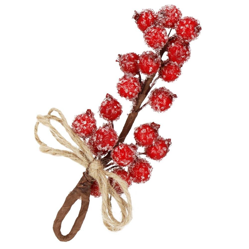 Ramura decorativa cu boabe de merisoare artificiale si snur din iuta, 15x5,5 cm, rosu 4 Ramura decorativa cu boabe de merisoare artificiale si snur din iuta, 15x5,5 cm, rosu - imagine 4