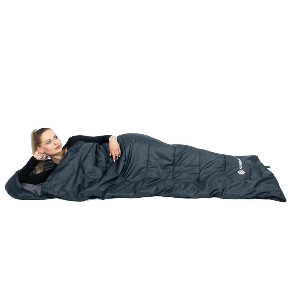 sac de dormit tip mumie, cu geanta de transport, 210x73cm, 8-20grade, culoare gri 4 Sac de dormit tip mumie, cu geanta de transport, 210x73cm, 8-20grade, culoare gri - imagine 4