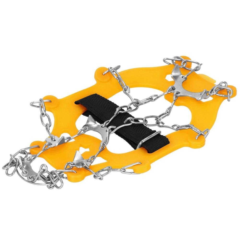 Crampoane antiderapante pentru incaltaminte, marimea M 36-40, cu 8 pini, otel si TPE, galben 3 Crampoane antiderapante pentru incaltaminte, marimea M 36-40, cu 8 pini, otel si TPE, galben - imagine 3