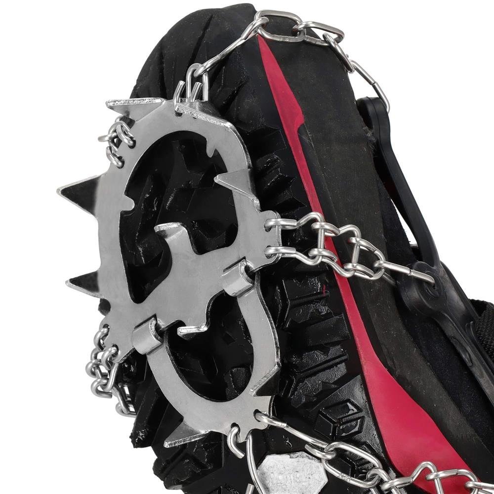 Crampoane antiderapante pentru incaltaminte, marimea M 36-40, cu 13 pini, otel si TPE, negru 2 Crampoane antiderapante pentru incaltaminte, marimea M 36-40, cu 13 pini, otel si TPE, negru - imagine 2