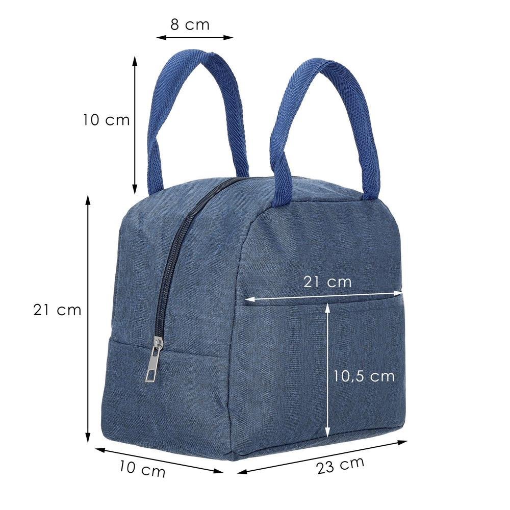 Geanta frigorifica cu izolatie termica pentru mancare, 21x10x23cm, albastru 2 Geanta frigorifica cu izolatie termica pentru mancare, 21x10x23cm, albastru - imagine 2
