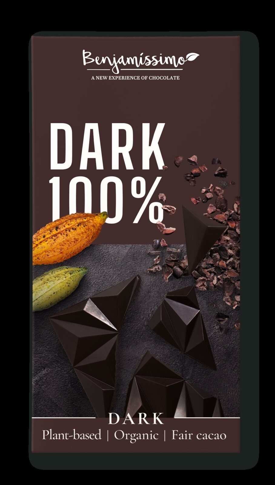 Ciocolata neagra 100%, bio, 60g, Benjamissimo