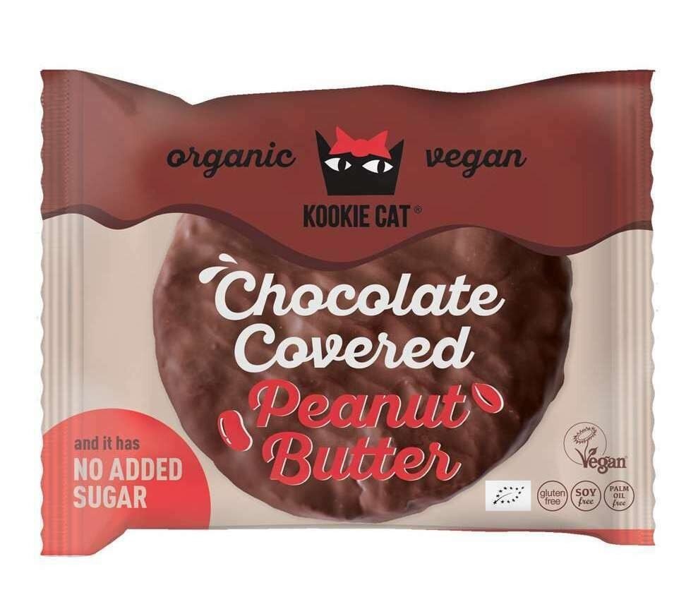 Cookie invelita in ciocolata cu crema de arahide fara gluten bio 50g