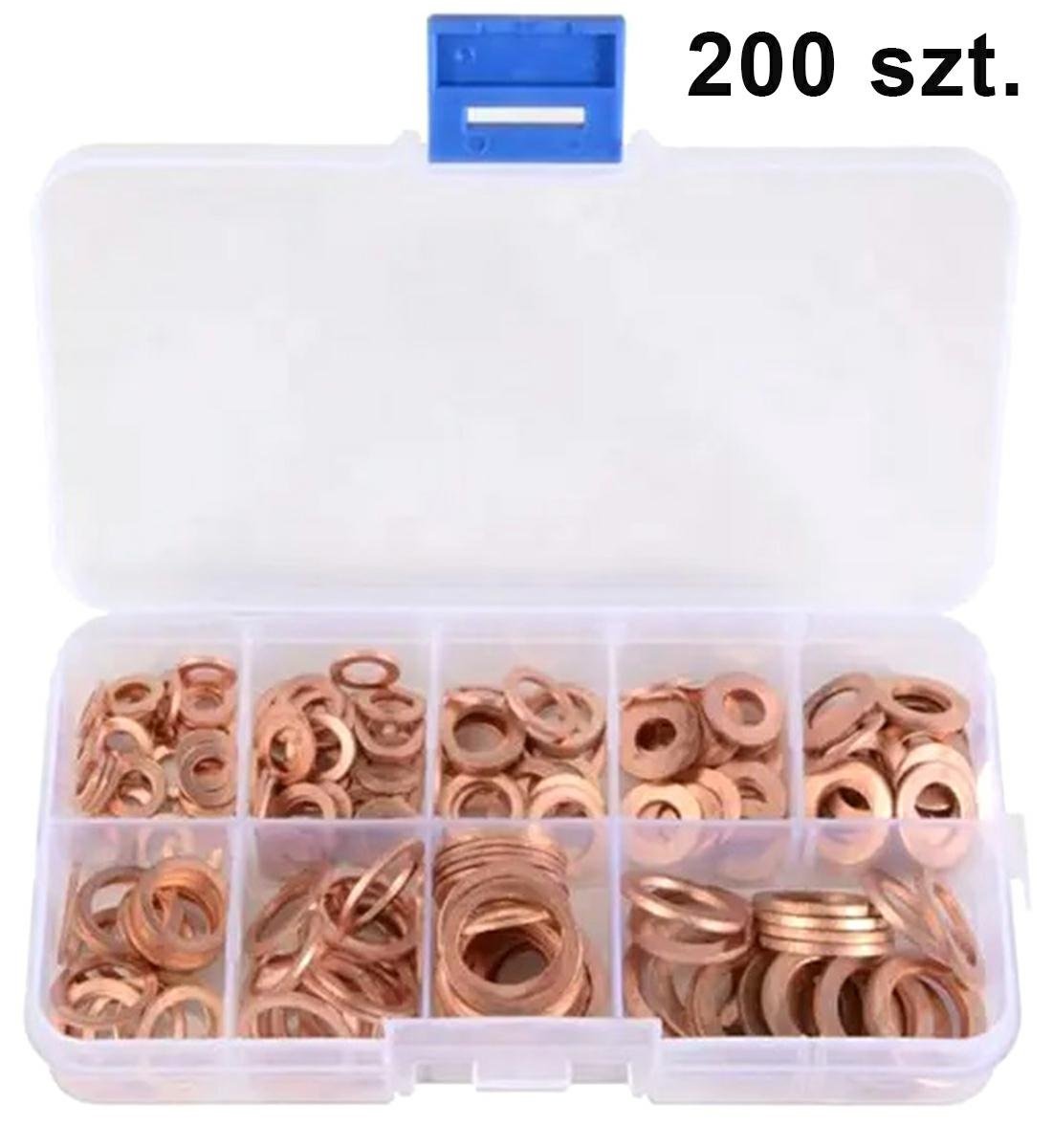 set 200 de șaibe din cupru, 9 dimensiuni diferite, pentru buson baie de ulei sau alte reparatii 4 Set 200 de șaibe din cupru, 9 dimensiuni diferite, pentru buson baie de ulei sau alte reparatii - imagine 4
