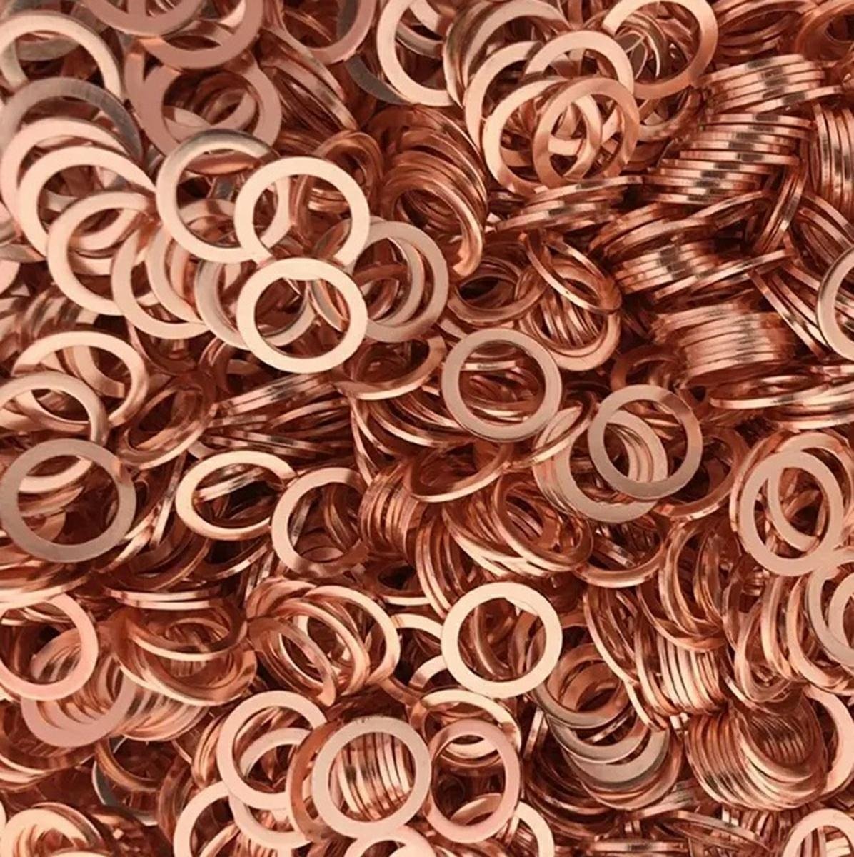 set 200 de șaibe din cupru, 9 dimensiuni diferite, pentru buson baie de ulei sau alte reparatii 7 Set 200 de șaibe din cupru, 9 dimensiuni diferite, pentru buson baie de ulei sau alte reparatii - imagine 7