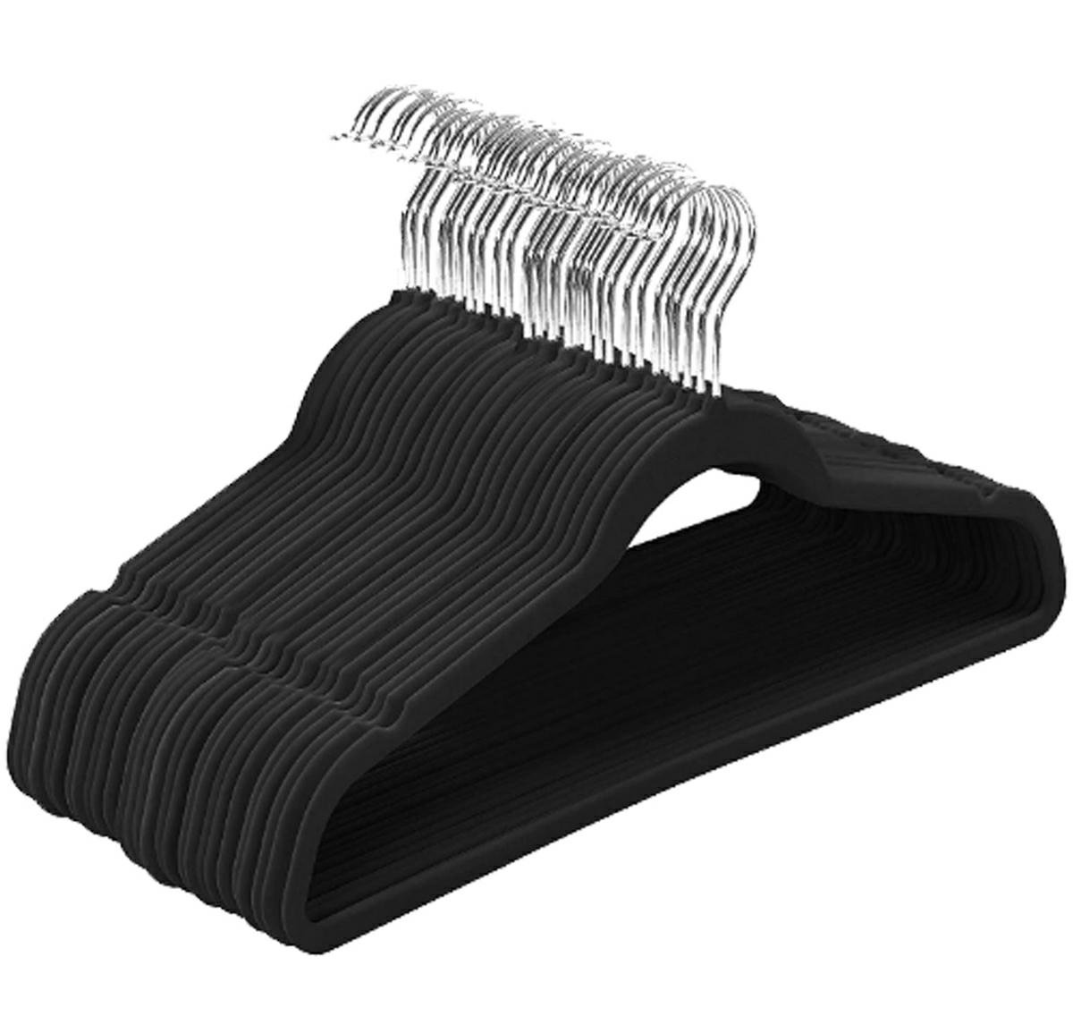 set 20 de umerase catifelate, acoperite cu catifea moale, culoare neagra 1 Set 20 de umerase catifelate, acoperite cu catifea moale, culoare Neagra