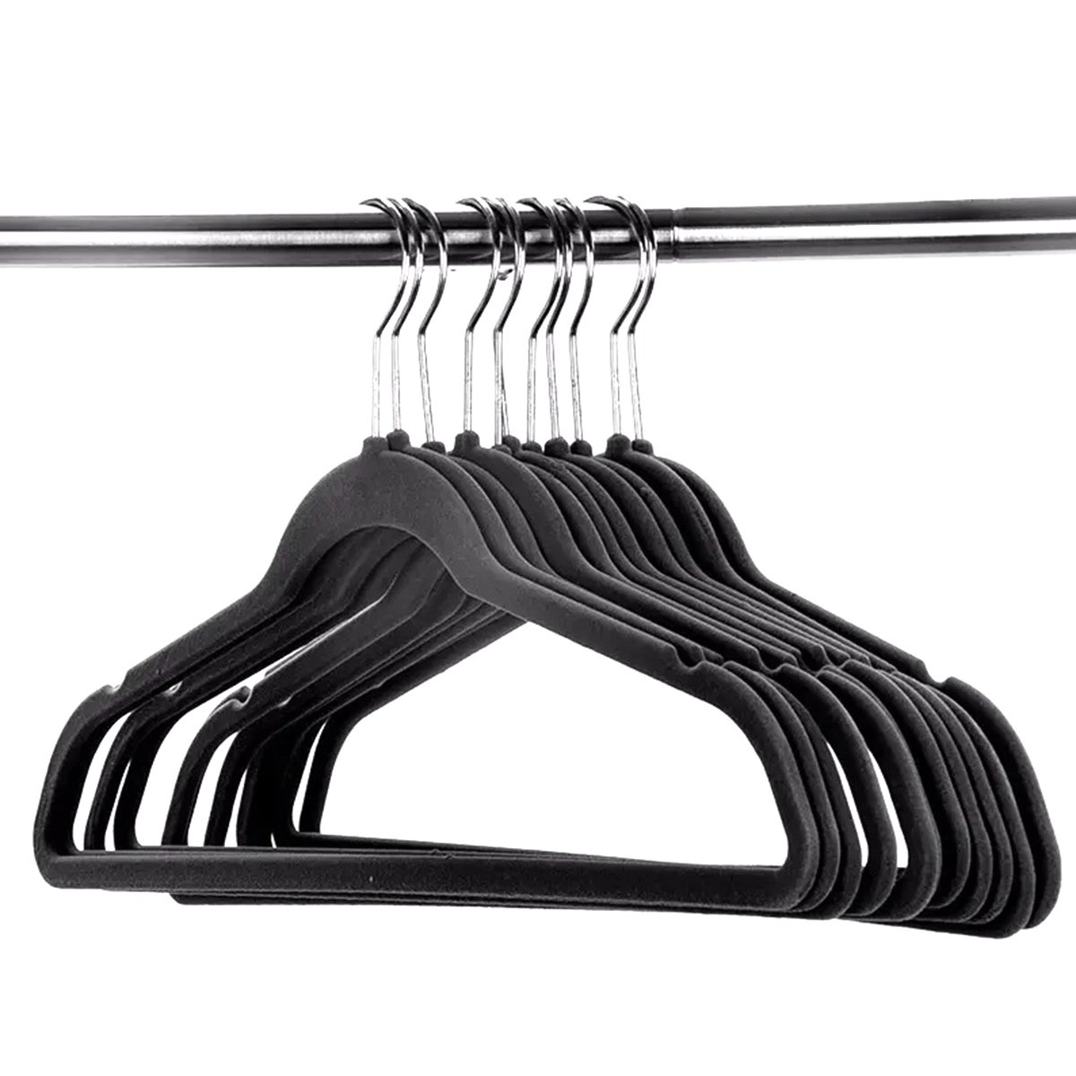 set 20 de umerase catifelate, acoperite cu catifea moale, culoare neagra 3 Set 20 de umerase catifelate, acoperite cu catifea moale, culoare Neagra - imagine 3