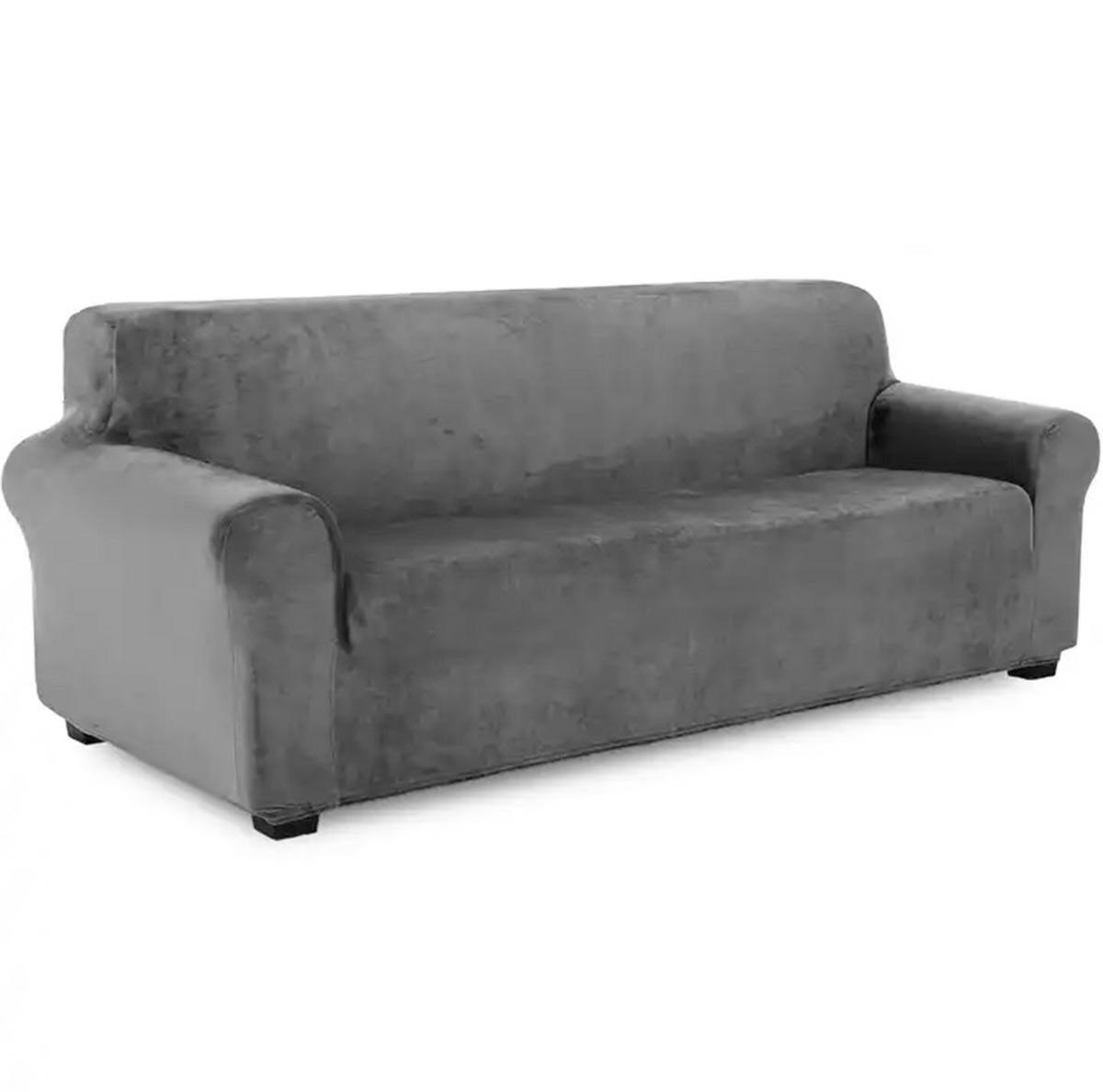 husa universala pentru canapea standard cu 3 locuri, imitatie catifea, culoare gri 4 Husa universala pentru canapea standard cu 3 locuri, imitatie catifea, culoare GRI - imagine 4