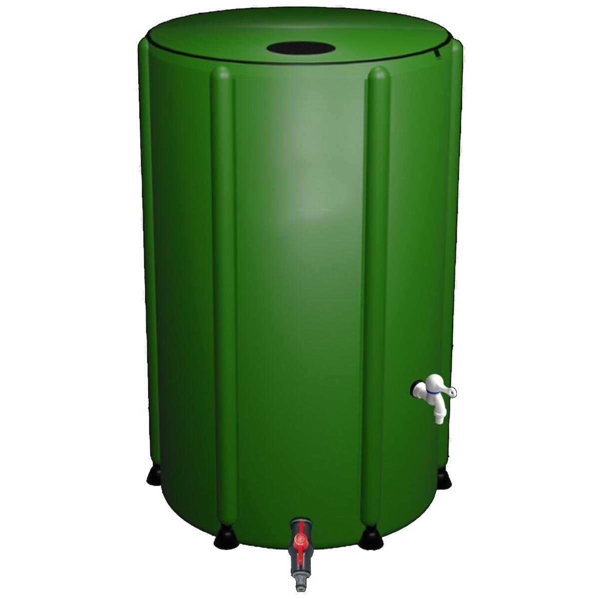 Rezervor apa pluviala 250 L, pliabil 60×88 cm, cu robinet si filtru, PVC rezistent UV, verde