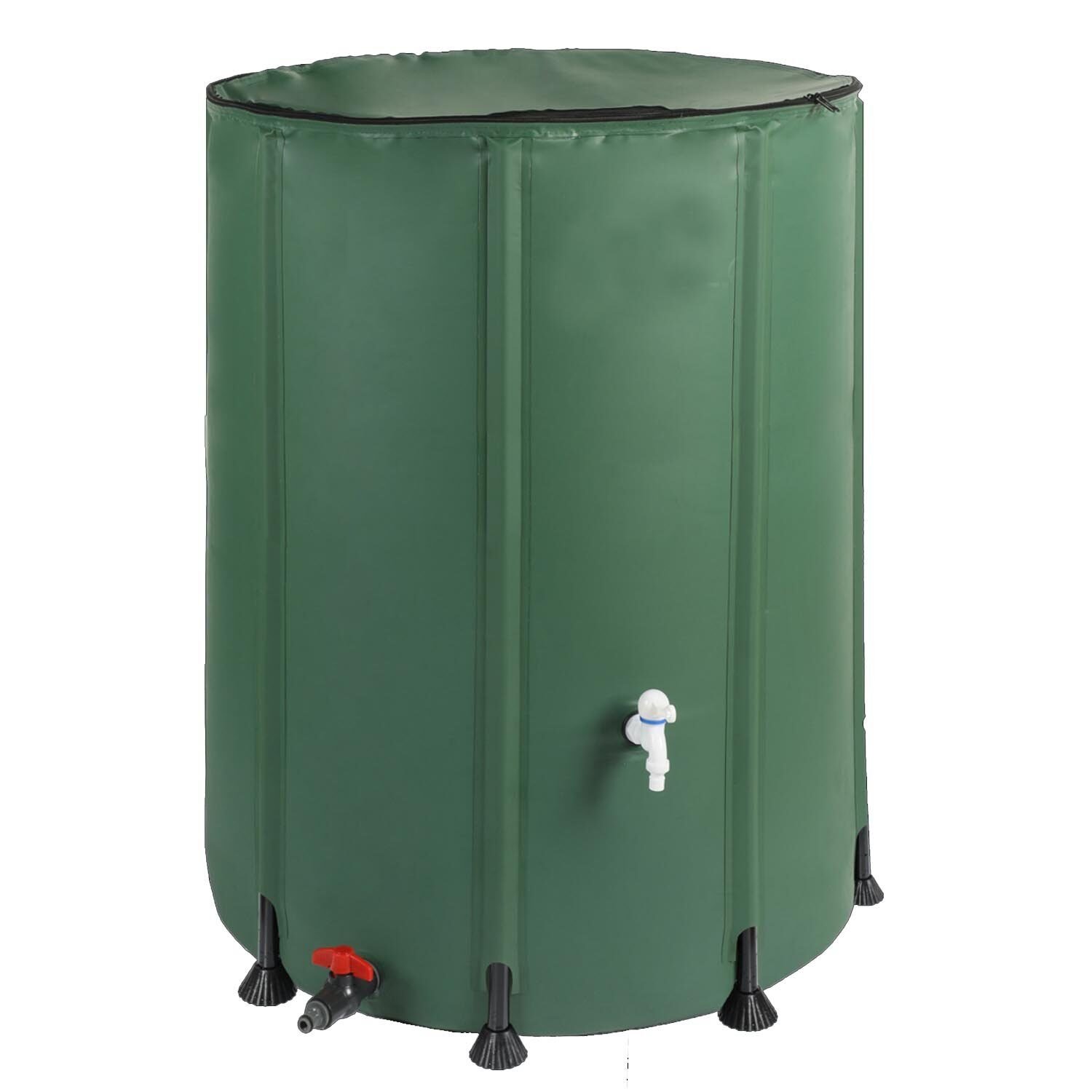Rezervor apa pluviala 1000 L, pliabil 100×125 cm, cu robinet, filtru si capac cu fermoar, PVC rezistent UV, verde