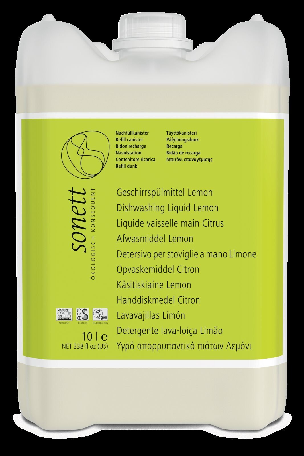 Detergent lichid pentru vase cu lamaie ecologic 10l Sonett