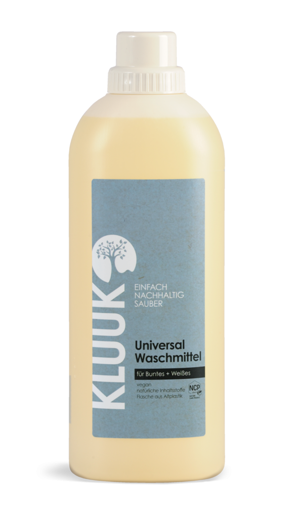 Detergent universal lichid pentru rufe colorate si albe, 1L, Kluuk