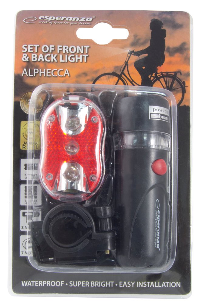 kit bicicleta lampa frontala led + lampa stop led, alphecca eot015 3 Kit Bicicleta Lampa Frontala LED + Lampa Stop LED, ALPHECCA EOT015 - imagine 3