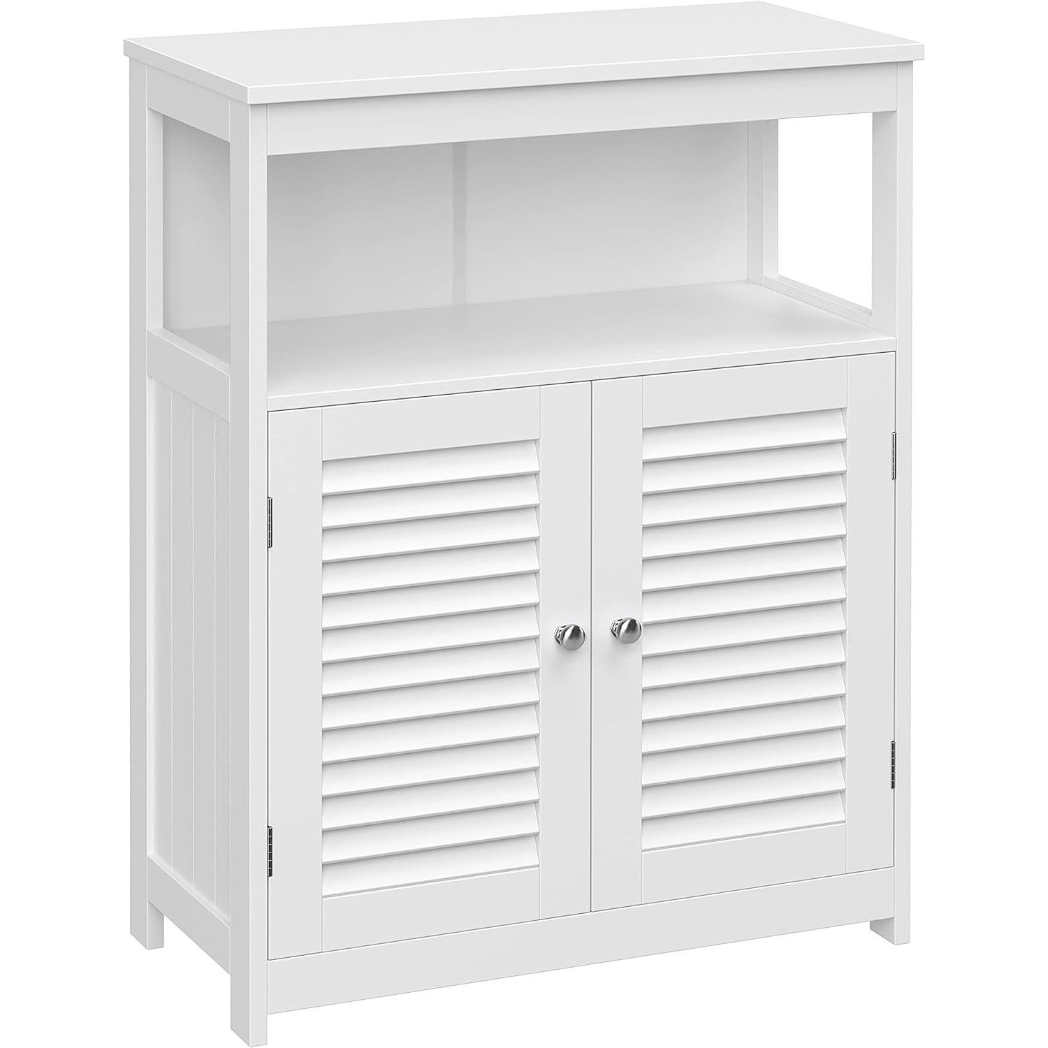 VASAGLE Dulap de depozitare de podea pentru baie, cu usi duble, 30x60x80cm, alb 1 VASAGLE Dulap de depozitare de podea pentru baie, cu usi duble, 30x60x80cm, alb