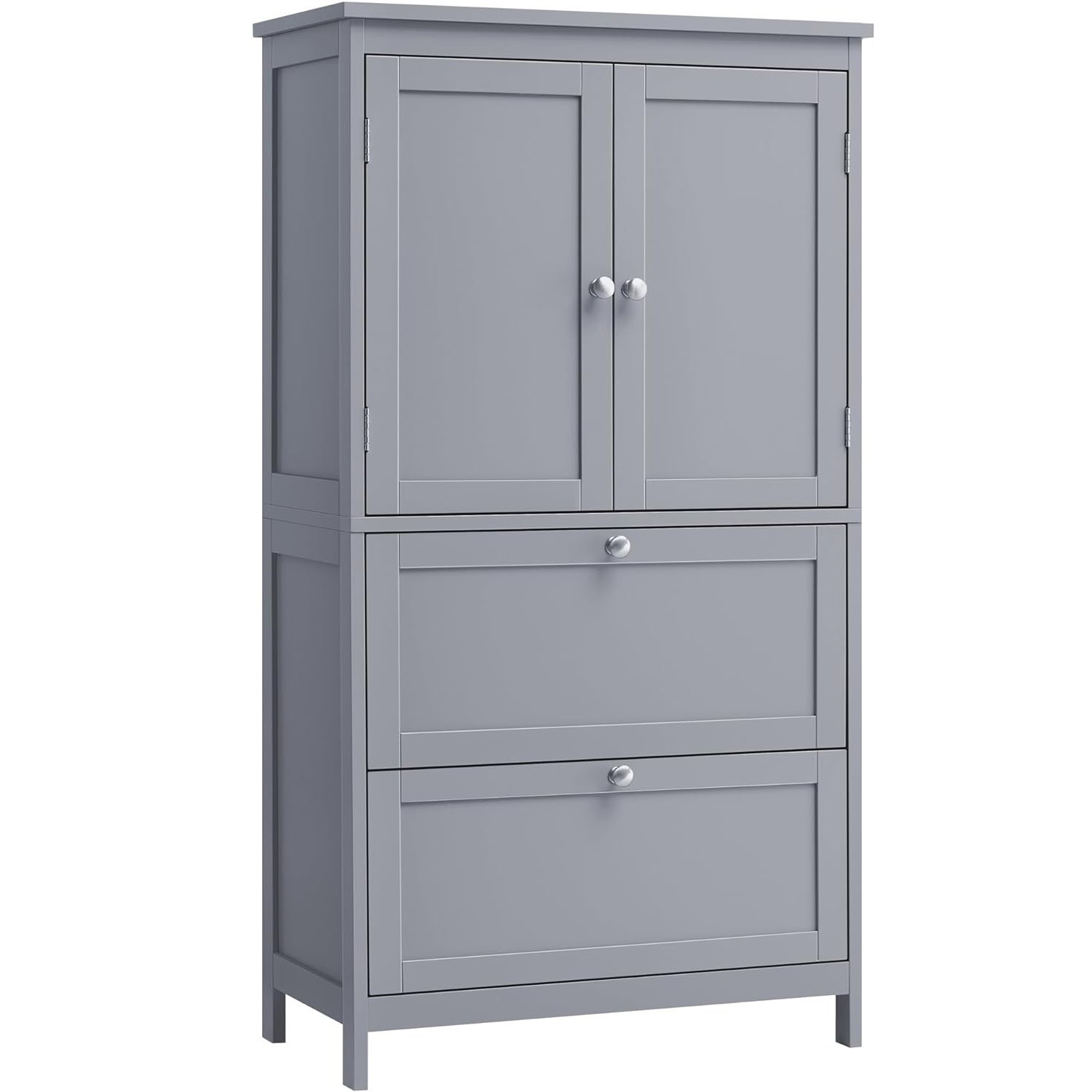 VASAGLE Dulap de baie, din MDF, cu 2 sertare si 2 usi, raft reglabil, 30x60x110cm, gri 1 VASAGLE Dulap de baie, din MDF, cu 2 sertare si 2 usi, raft reglabil, 30x60x110cm, gri