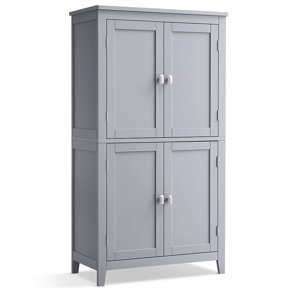 VASAGLE Dulap de baie, din MDF, cu 2 compartimente si 4 usi, rafturi reglabile, 30x60x110cm, gri 1 VASAGLE Dulap de baie, din MDF, cu 2 compartimente si 4 usi, rafturi reglabile, 30x60x110cm, gri