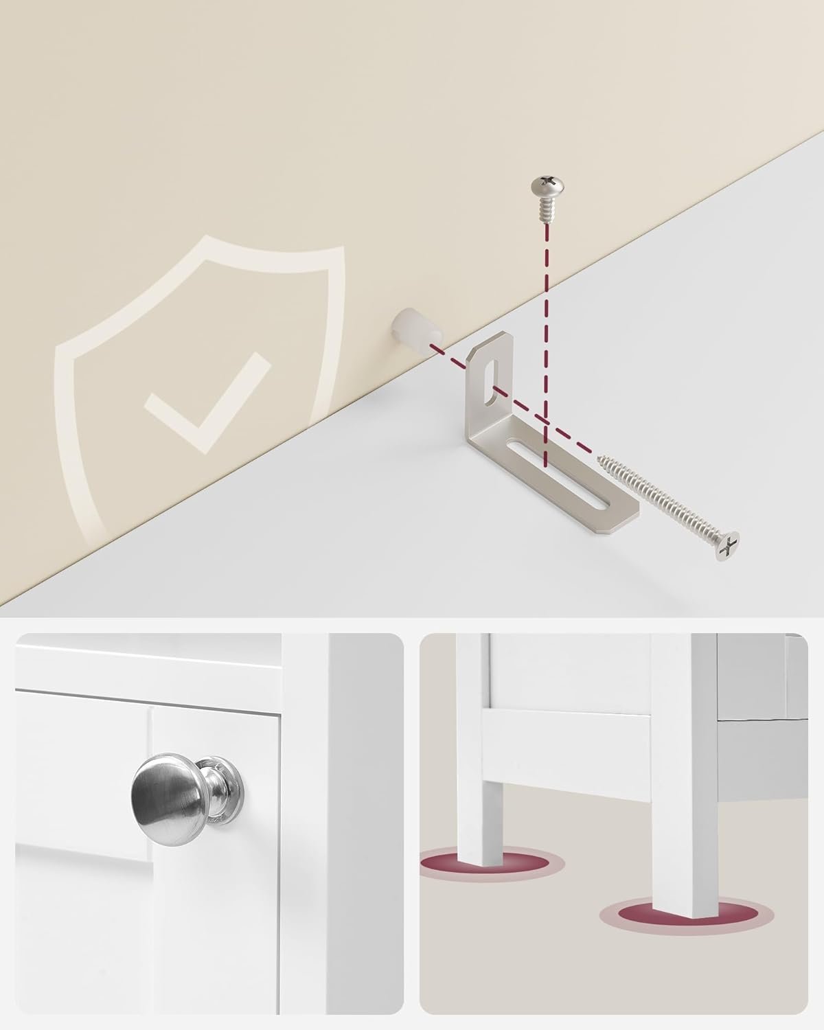 VASAGLE Dulap baie inalt si ingust cu lumina LED, rafturi reglabile, MDF lacuit, 30x30x170 cm, alb 4 VASAGLE Dulap baie inalt si ingust cu lumina LED, rafturi reglabile, MDF lacuit, 30x30x170 cm, alb - imagine 4