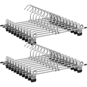 SONGMICS Set de 20 de umerase pantaloni din metal, cu cleme reglabile, carlige rotative 360°, 31 cm, argintiu