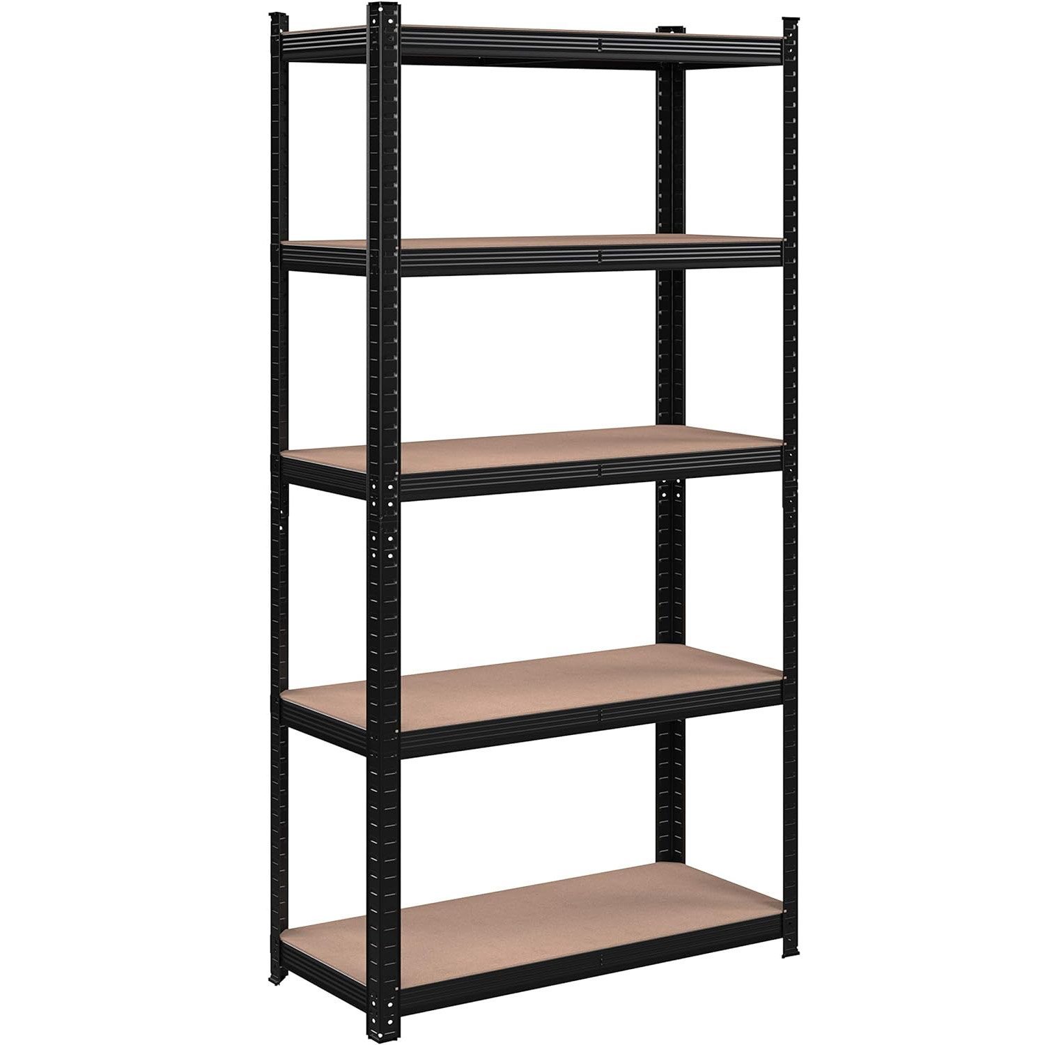 SONGMICS Raft de depozitare metalic, cu rafturi din MDF, 5 polite, max. 875 kg, 180x90x40cm, negru
