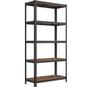 SONGMICS Raft cadru metalic modular pentru depozitare, 5 polite, 180x90x40 cm, sarcina 875 kg, maro rustic