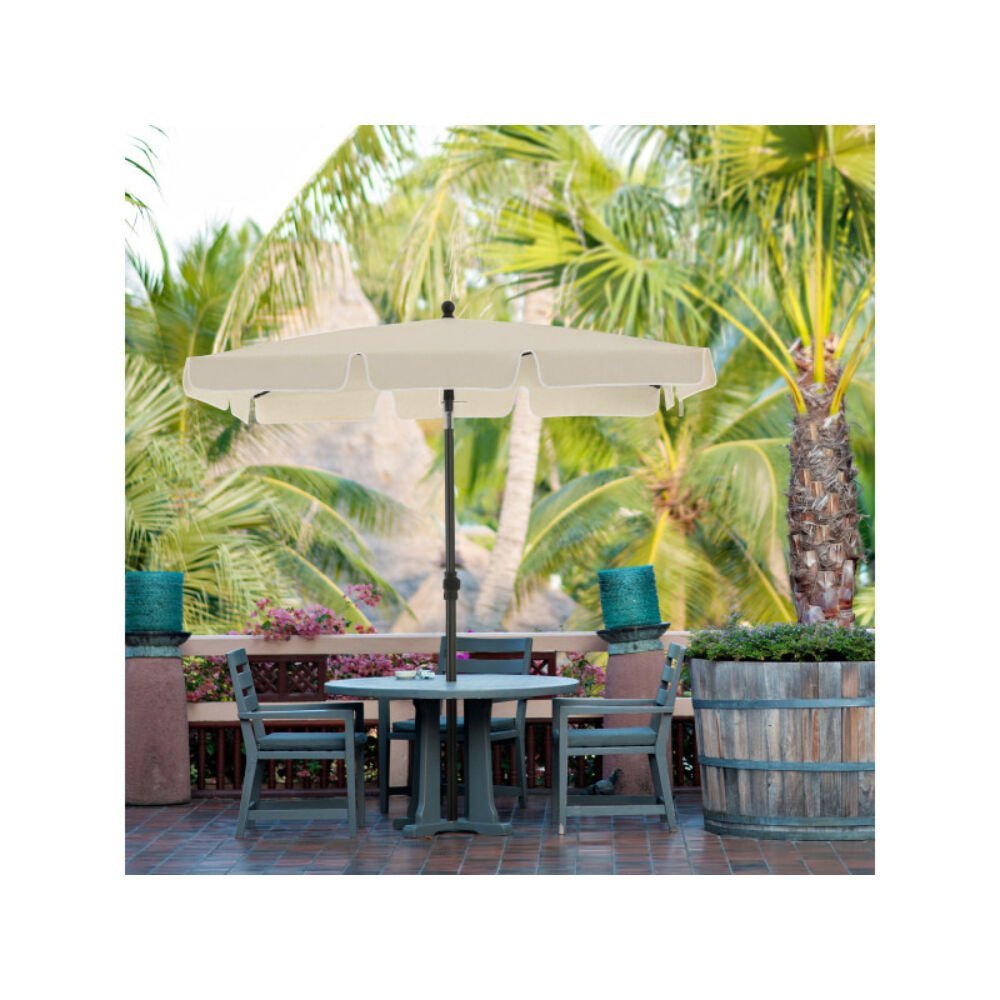 songmics umbrela terasa gradina sau plaja, cu inclinare, 200x125cm, bej 3 SONGMICS Umbrela terasa gradina sau plaja, cu inclinare, 200x125cm, bej - imagine 3