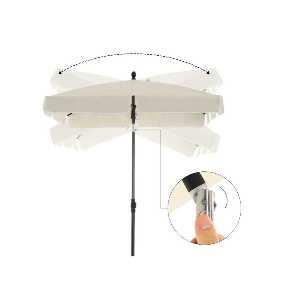 songmics umbrela terasa gradina sau plaja, cu inclinare, 200x125cm, bej 4 SONGMICS Umbrela terasa gradina sau plaja, cu inclinare, 200x125cm, bej - imagine 4