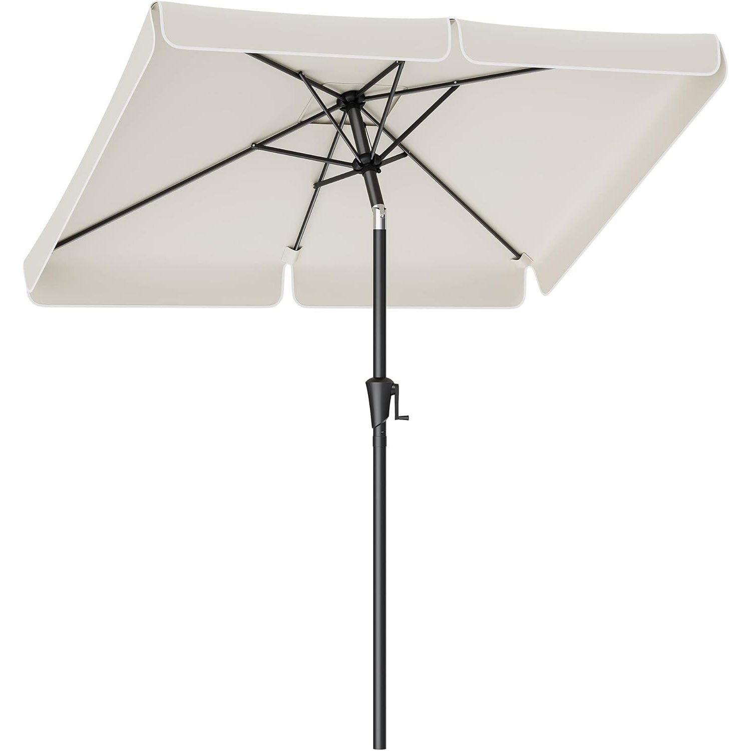 SONGMICS Umbrela de gradina cu manivela, 200×150 cm, UPF 50+, inclinare 30°, structura metalica, bej
