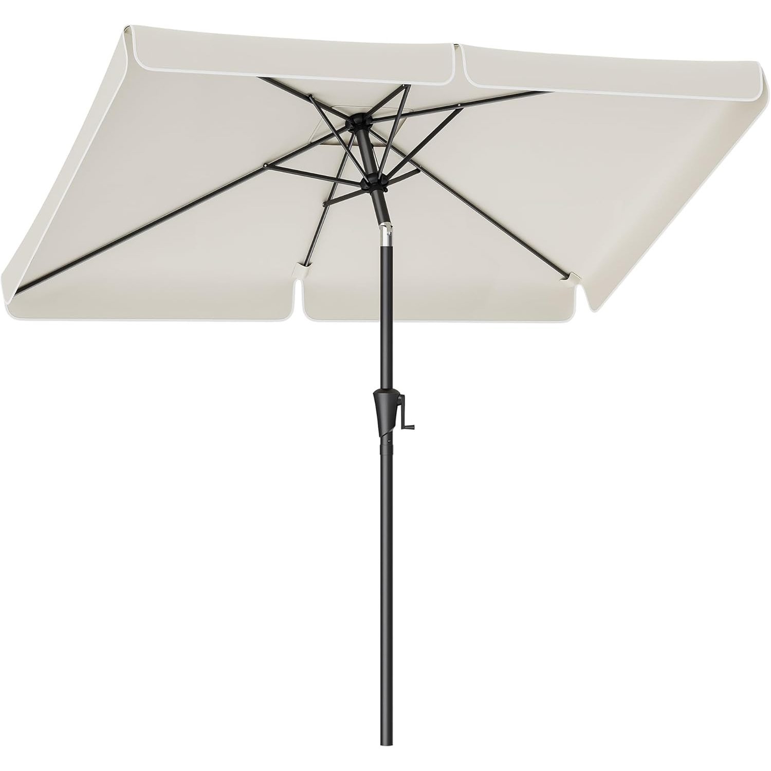 SONGMICS Umbrela de gradina cu manivela, UPF 50+, inclinare 30°, structura metalica, 300×200 cm, bej