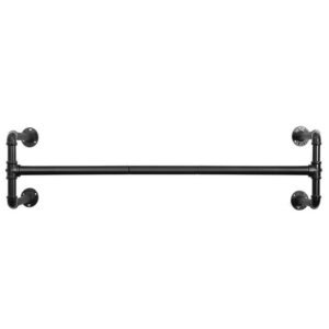 SONGMICS Sina metalica de agatat haine, montare pe perete, aspect industrial, 112x30x30cm, negru