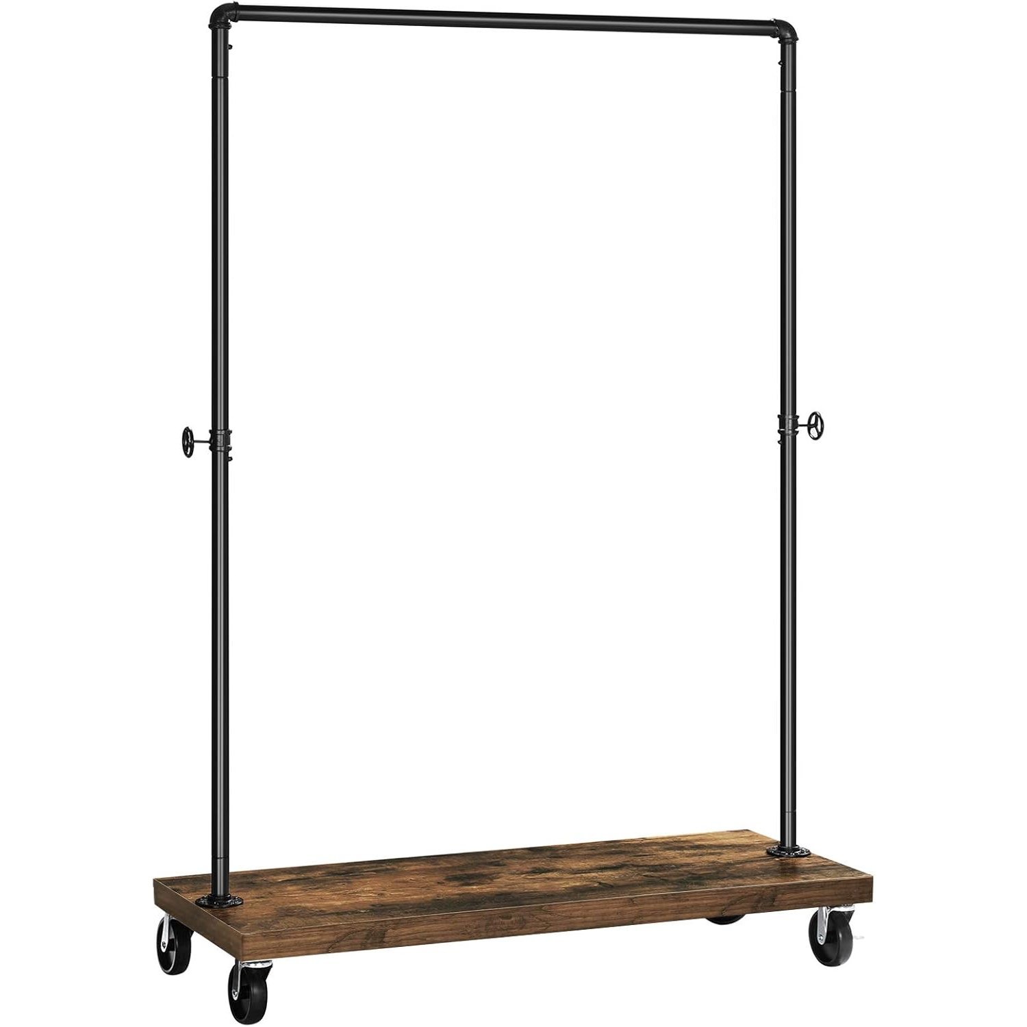 SONGMICS Suport haine pe roti, cu bara si raft inferior, stil industrial, 104x40x162 cm, negru 1 SONGMICS Suport haine pe roti, cu bara si raft inferior, stil industrial, 104x40x162 cm, negru