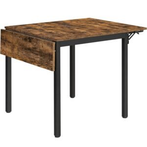 VASAGLE Masa de bucatarie sau living, extensibila, pentru spatii mici, stil industrial, 75x78x85/120cm, maro