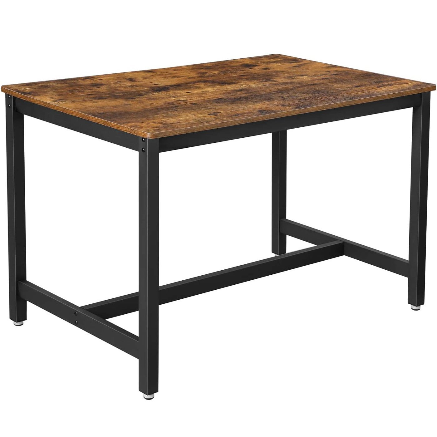 VASAGLE Masa de bucatarie pentru 4 persoane, cadru metalic, stil industrial, 120x75x75 cm, maro rustic