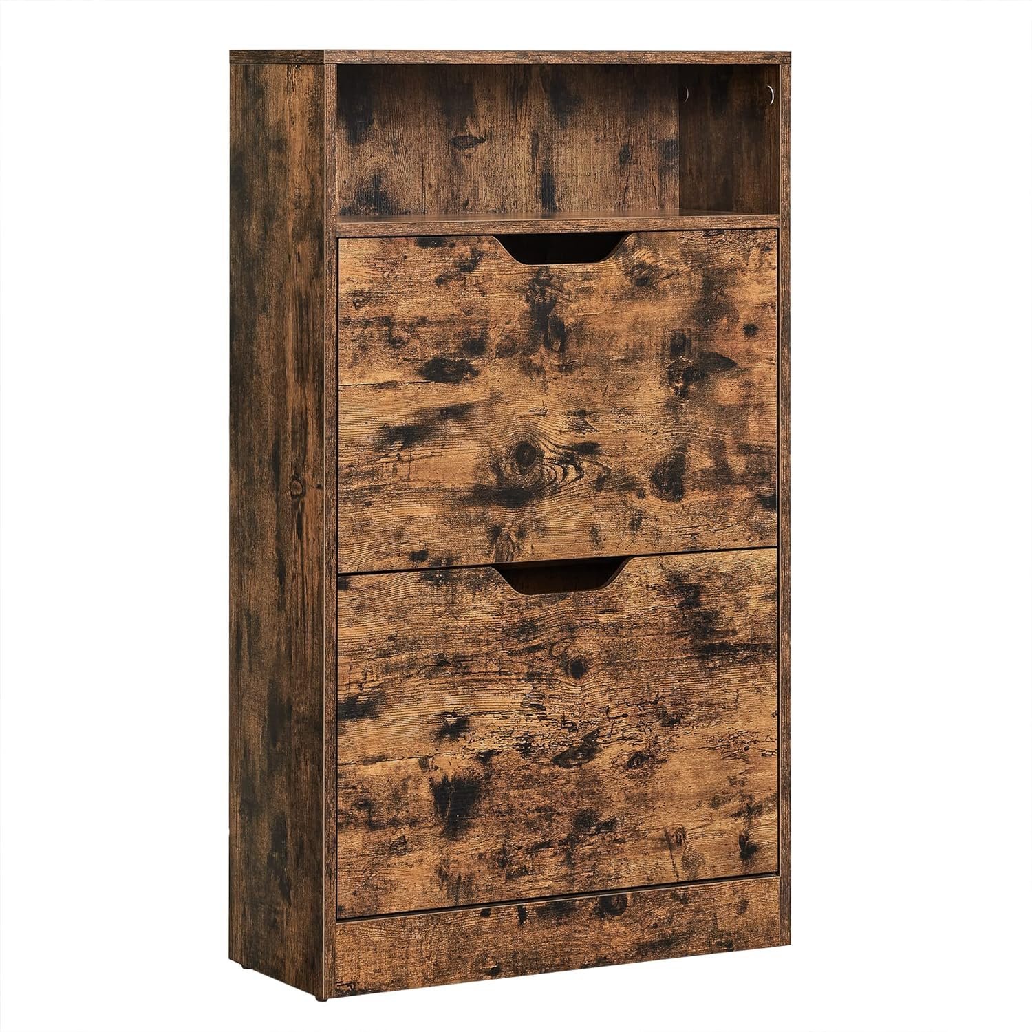 vasagle dulap pantofi cu 2 usi flip, separator reglabil si detasabil, pentru 8-12 perechi, 24x60x102cm, maro rustic 1 VASAGLE Dulap pantofi cu 2 usi flip, separator reglabil si detasabil, pentru 8-12 perechi, 24x60x102cm, maro rustic