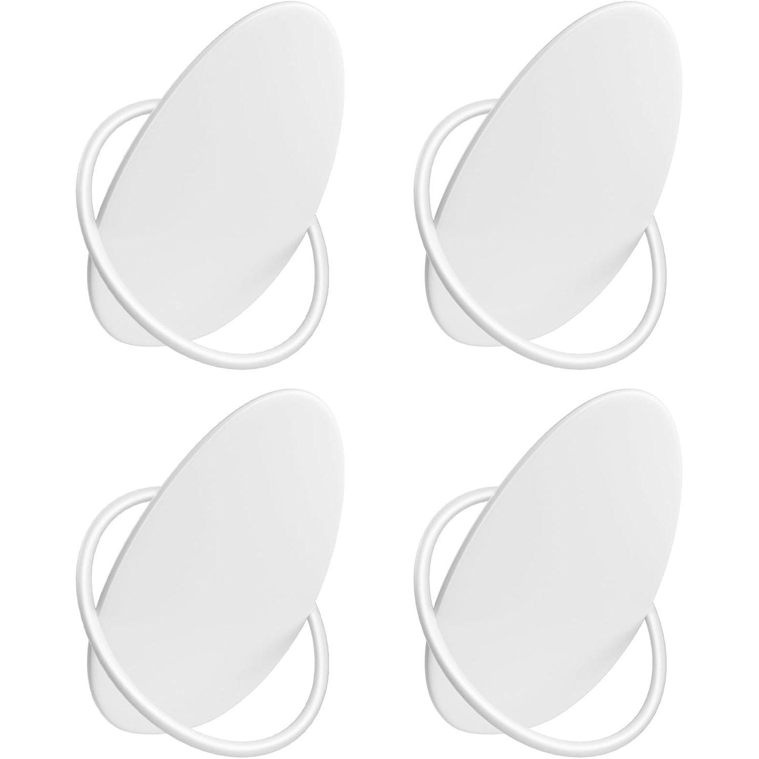 SONGMICS Set 4 carlige perete, design oval din otel, 5 kg per carlig, 9x5x7 cm, alb perlat 1 SONGMICS Set 4 carlige perete, design oval din otel, 5 kg per carlig, 9x5x7 cm, alb perlat