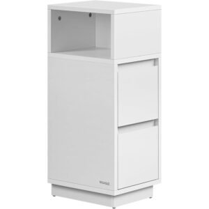 VASAGLE Noptiera ingusta cu 2 sertare, montaj stanga – dreapta, 30x25x65 cm, alb